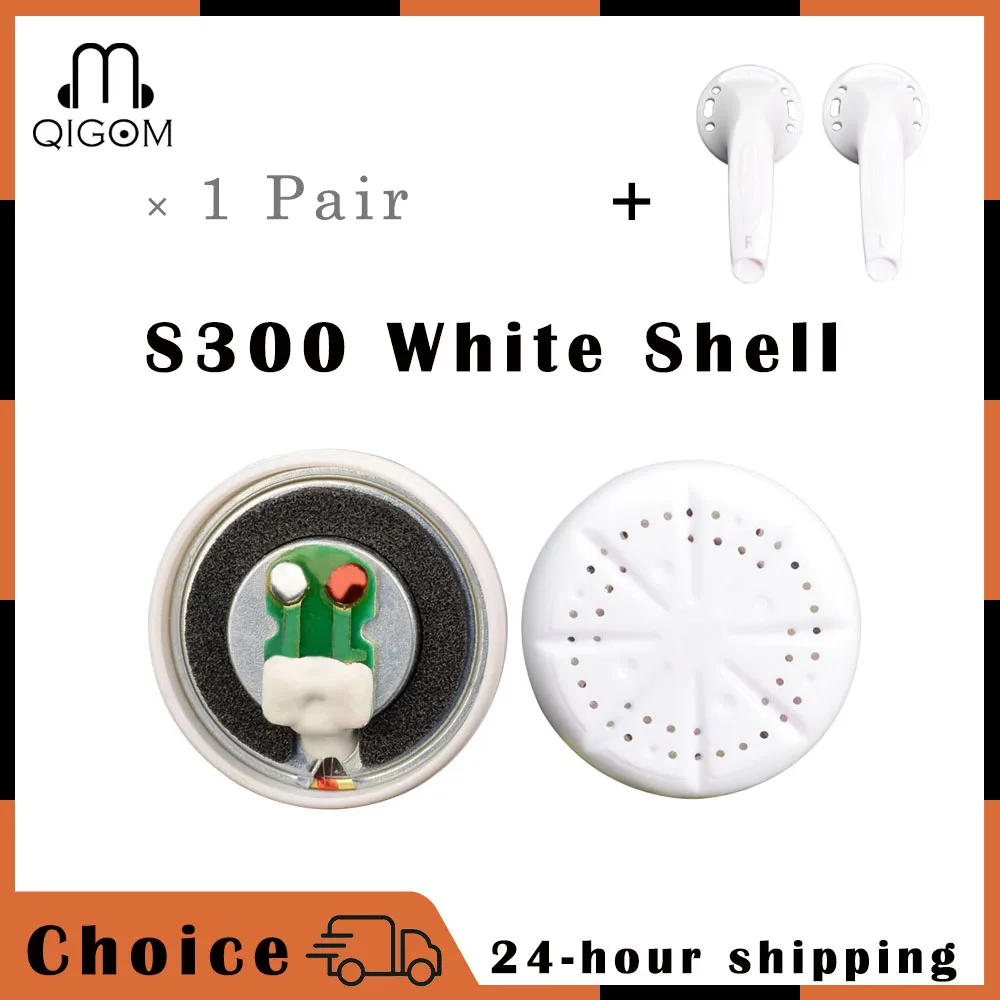 

QIGOM S300 Flathead Earphone Units 300ohms 116dB High Fidelity, Tri-frequency Equalization for MX500 Earphone DIY Unit 1 Pair