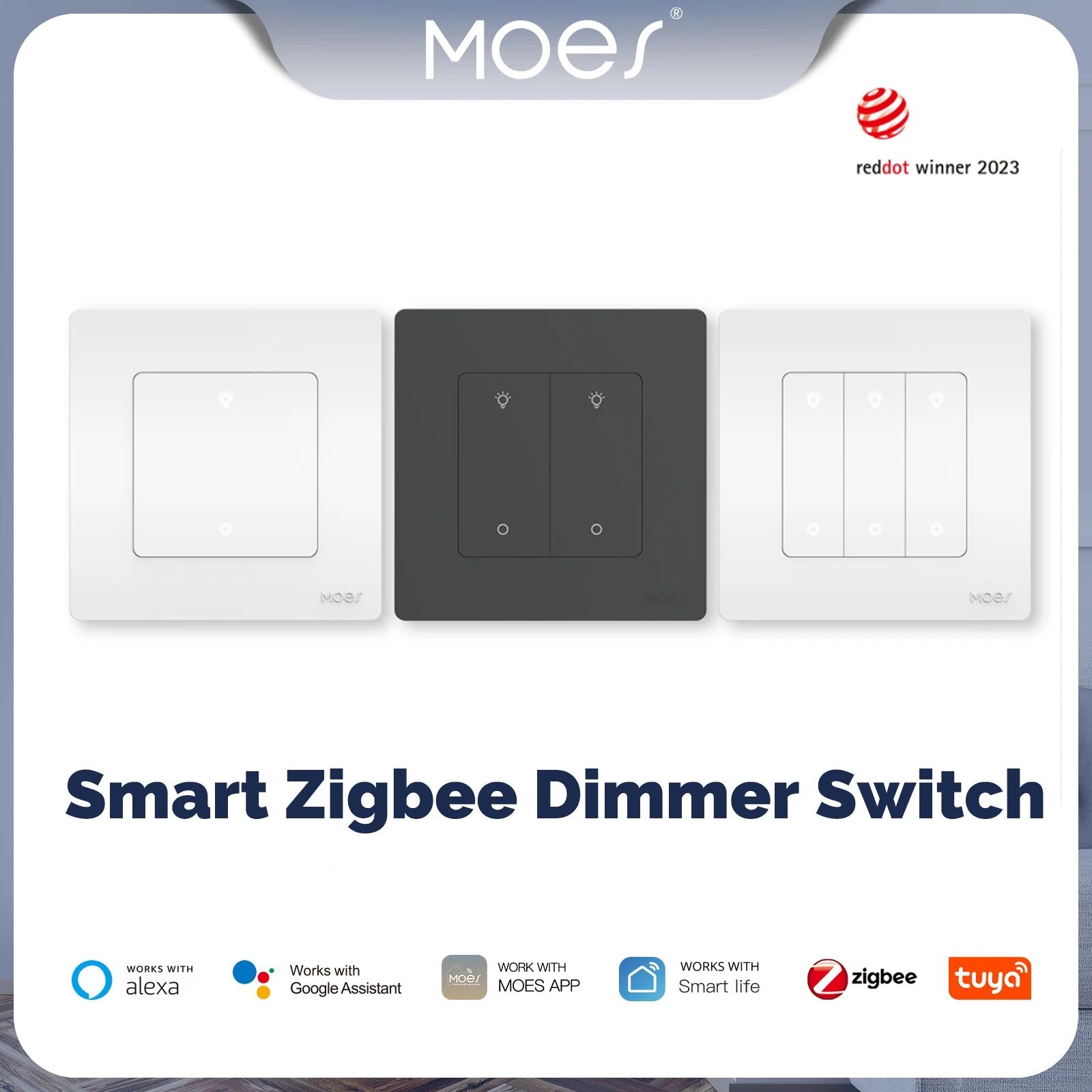 moes zigbee interruptor dimmer inteligente serie anel estrela escurecimento da luz smart life app trabalhar com alexa google home 13gang 01