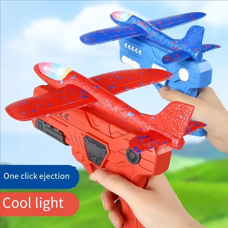 

Boy sports catapult game Foam plane gun launcher popular outdoor toys Emotional interactive girl birthday Christmas gift