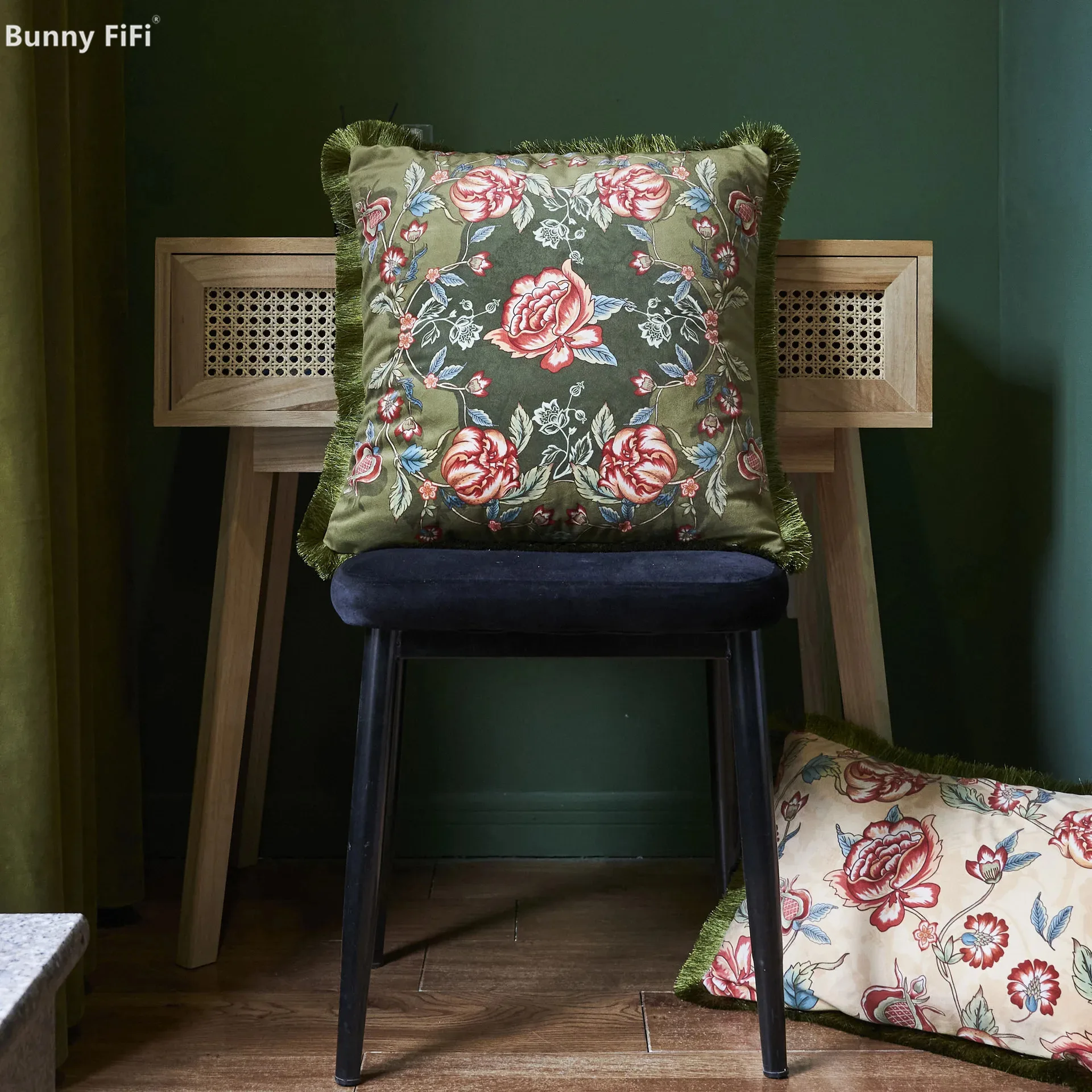 جديد النمط الأمريكي شرابة مطبوعة 45x45 30x50 وسادة غطاء الوسادة زهرة النبات مكتب أريكة السرير