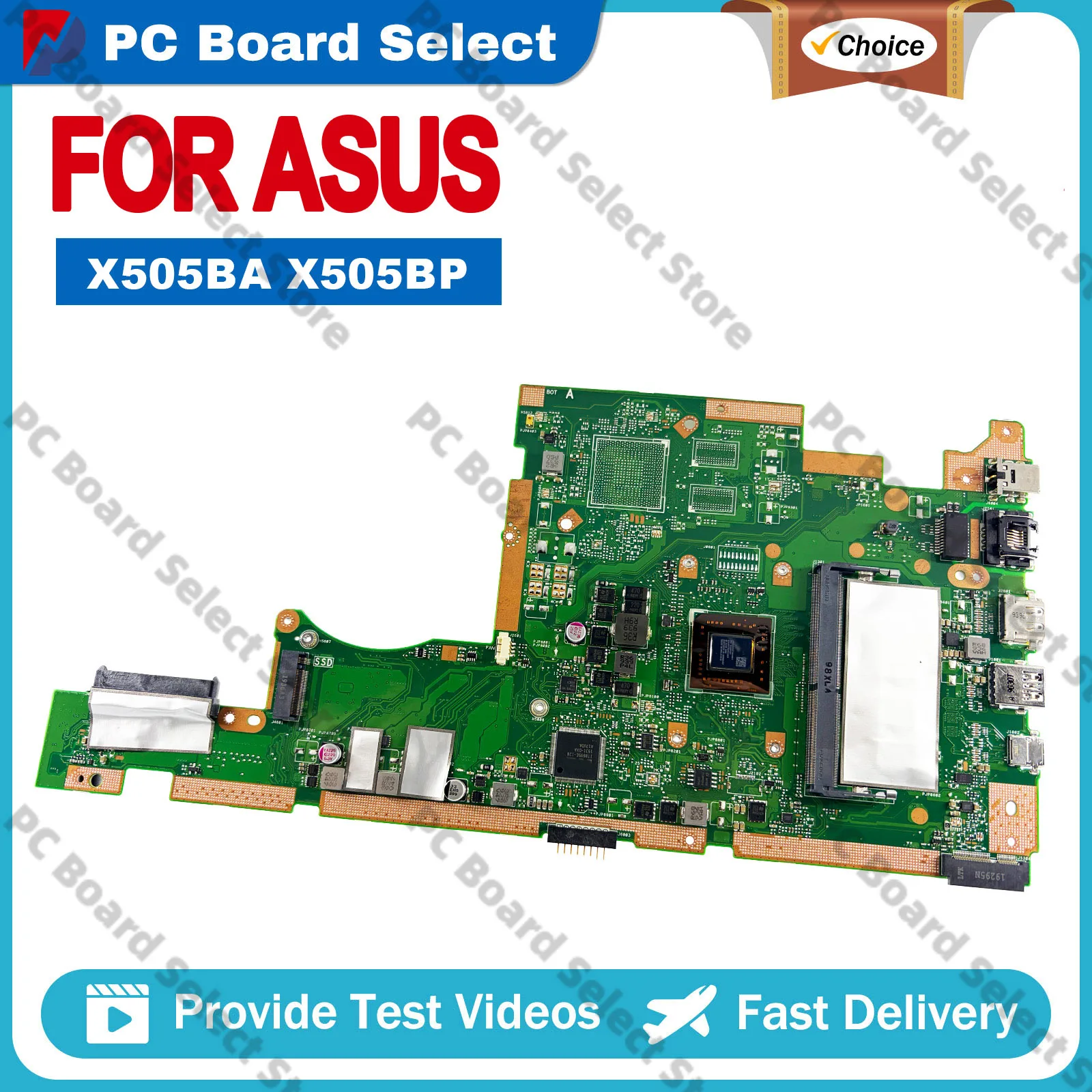 Placa base para portátil X505BA para ASUS VivoBook X505BP X505BA X505B A505B K505B V505B A580B con CPU A6 A8 A9