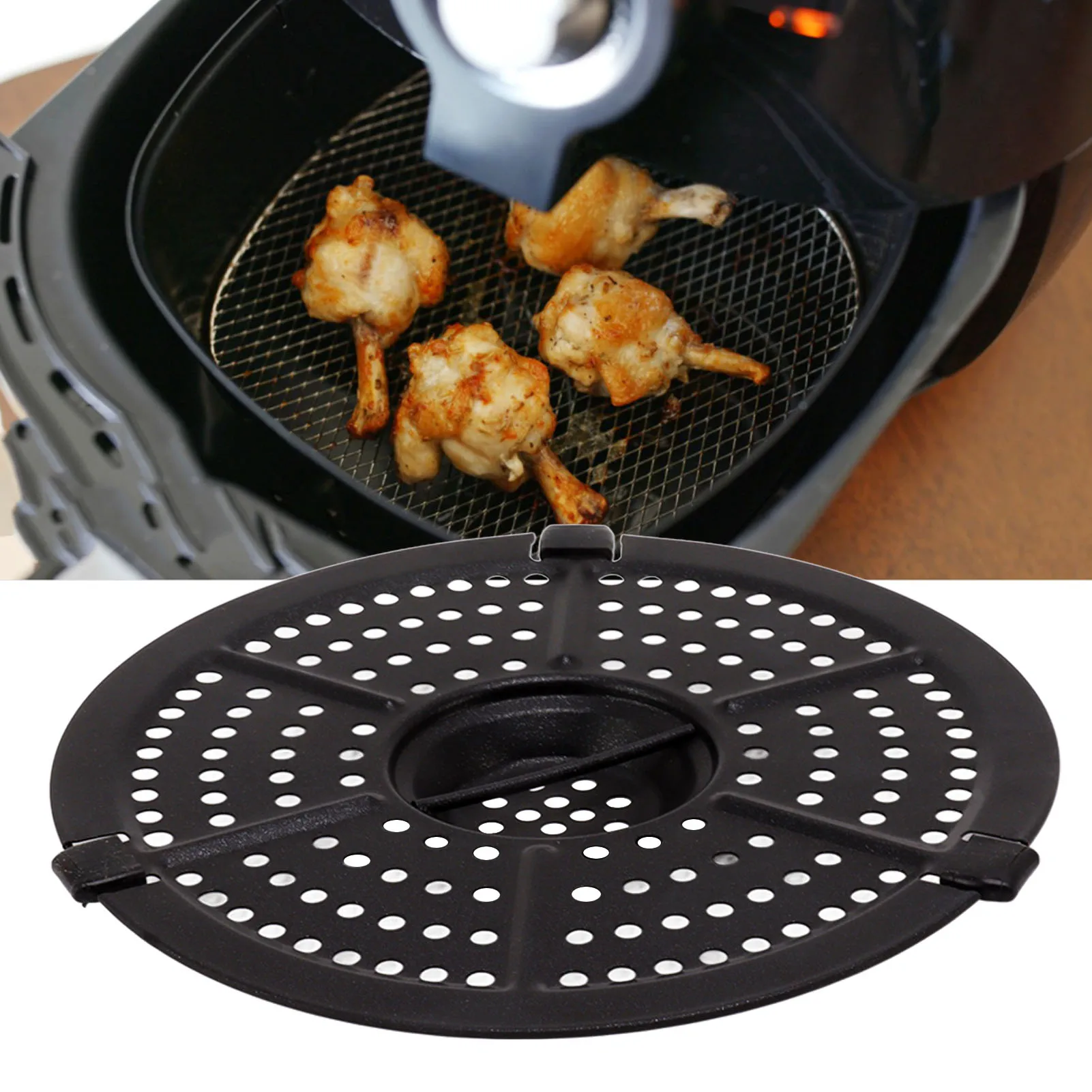 15,5 cm 6,1 inch Vervangende grillpan voor friteuse Non-stick friteuse Vervangende crisperplaat Friteuse crisperplaat Friteuse vervangend onderdeel