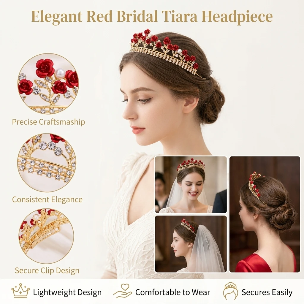 Свадебная тиара с кристаллами  – обзор и цена Women'S Korean Accessories