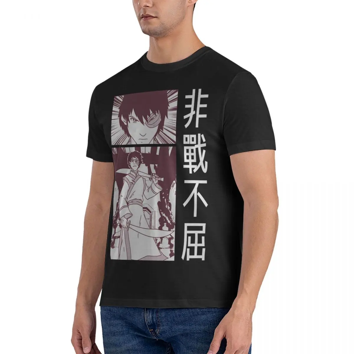 Zuko Manga Poster Men's T Shirt Avatar The Last Airbender Vintage Tee Shirt Short Sleeve Round Neck T-Shirt Cotton