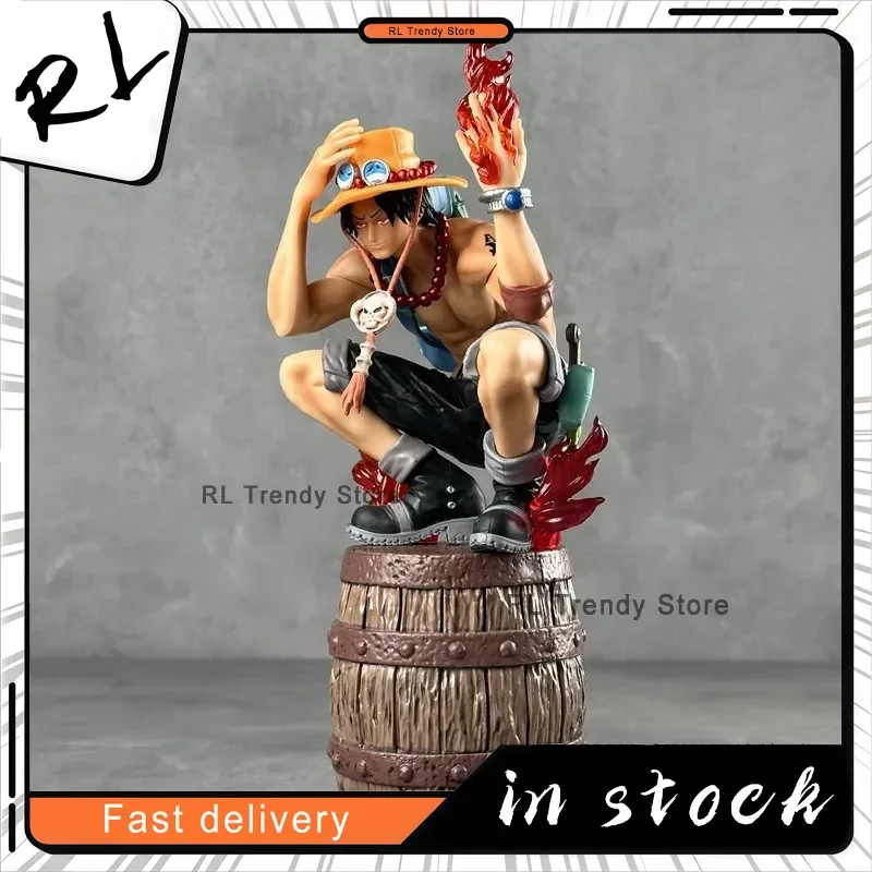 34 センチメートルワンピースポートガス·D·エース炎フィギュア双頭漫画モデル像コレクションデスクトップ装飾品ギフト