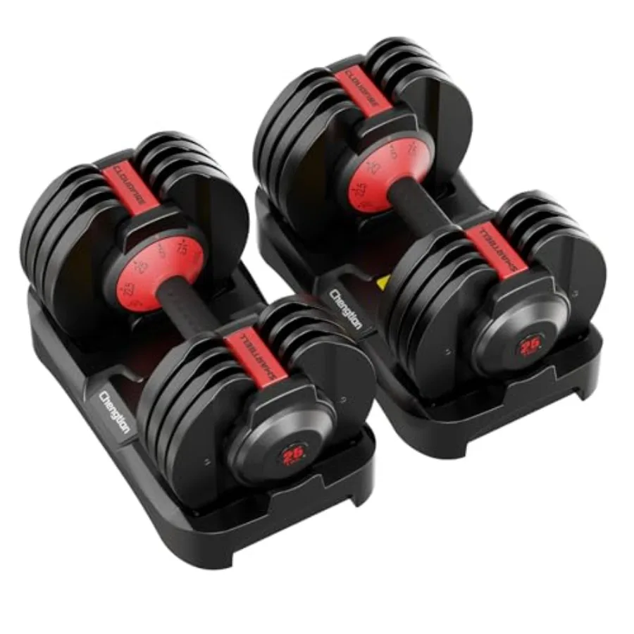 New Upgraded Adjustable Dumbbell Set of 2 52.5 lbs/25 lbs,15/9 Weights Dumbbell Set with Safe Locking System, Quick Adjustable