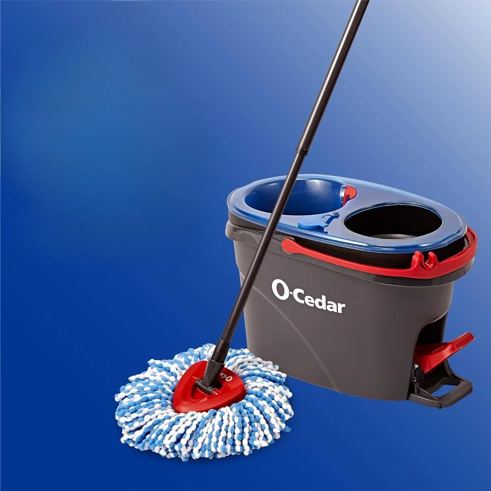 

B Microfiber Spin Mop & Bucket Floor Cleaning System with 3 Extra Refills, Grey