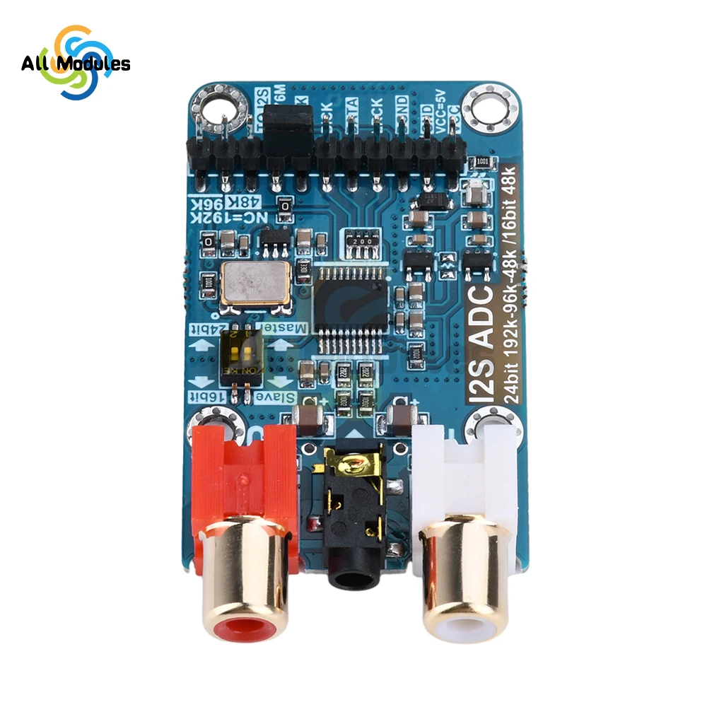 Diymore I2S ADC Audio I2S Capture Card Module Master-Slave Mode Development Board 24BIT 192K 96K 48K