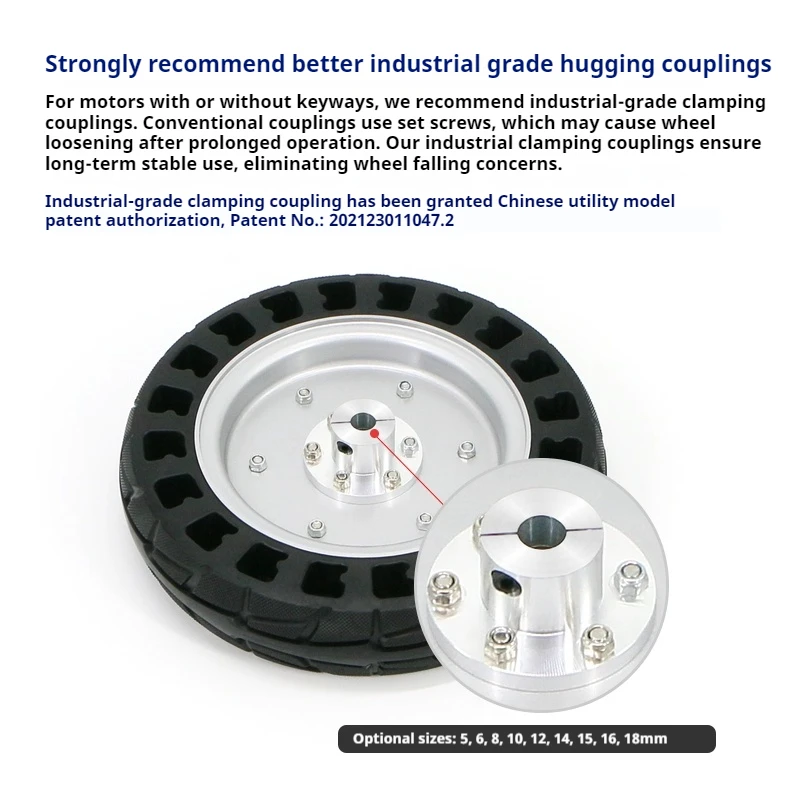 Roda ativa de favo de mel, fixação de grau industrial, 6 polegadas, 8,5 polegadas, 10 polegadas, acessórios de robô ROS não infláveis