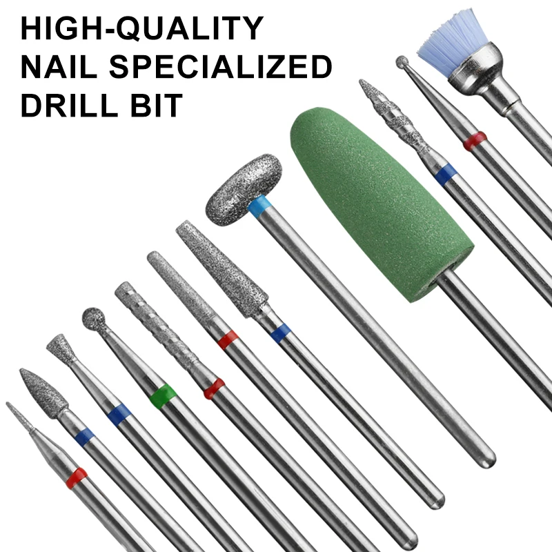 

12pcs/Set Diamond Milling Cutters For Manicure Carbide Nail Drill Bits Removing Dead Skin On The Edge Of The Nail Tool Vnjaoi