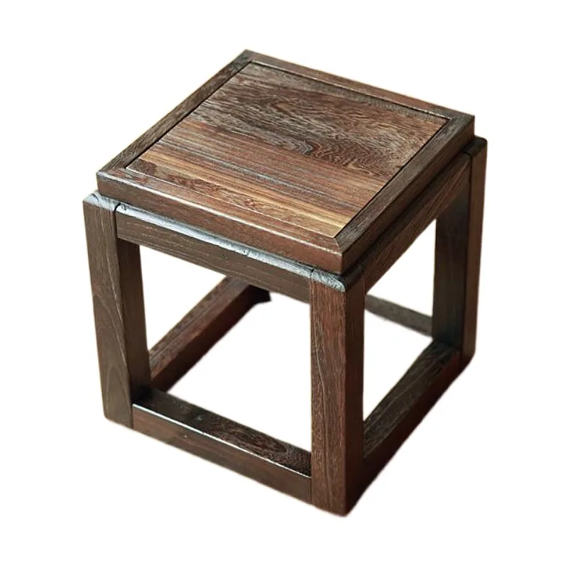 Japanese Antique Wooden Stool Chair Paulownia Wood Small Asian Traditional Furniture Living Room Portable Low Stand Stool Design