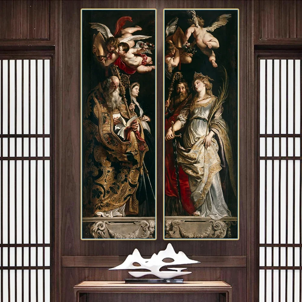 Peter Paul Rubens《Raising of the Cross》Canvas Oil Painting Artwork Poster Picture Backdrop Wall Hanging Decor Home Decoration