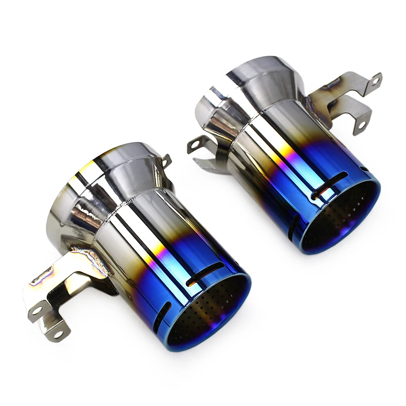 

Auto Exhaust Titanium Tips For Lamborghini Aventador SVJ Performance With Burnt Blue OEM Tips Tail Throat