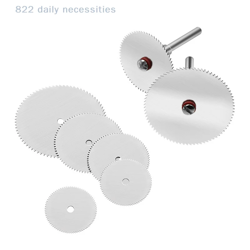 convenient5pcs Set Stainless Steel Wood Cutting Disc Mini Circular Saw for Dremel Rotary Tools with Mandrel Wood Cutter Wheel