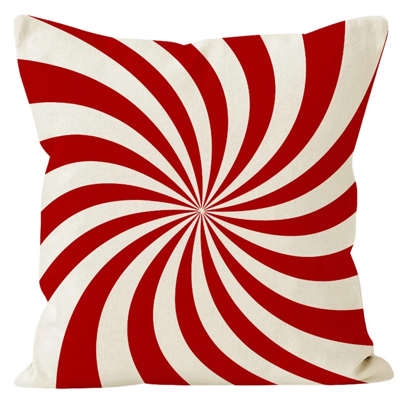 Christmas Pillow Covers Christmas Candy Stripe Pattern Pillow Cases for Home Bedroom Holiday Decoration