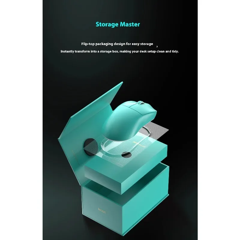 Incott 039 Pro kabellose Maus, Tri-Modus, 8K-Rückholfrequenz, lange Akkulaufzeit, Web-Treiber, Ergonomie, leichte, genaue Gaming-Maus