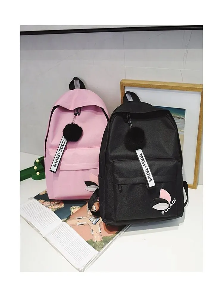 New Street Trend Leaves Printed Canvas Casual Shoulder Bag Oxford Cloth Large-capacity Travel Backpack Male And Female Guess Bag