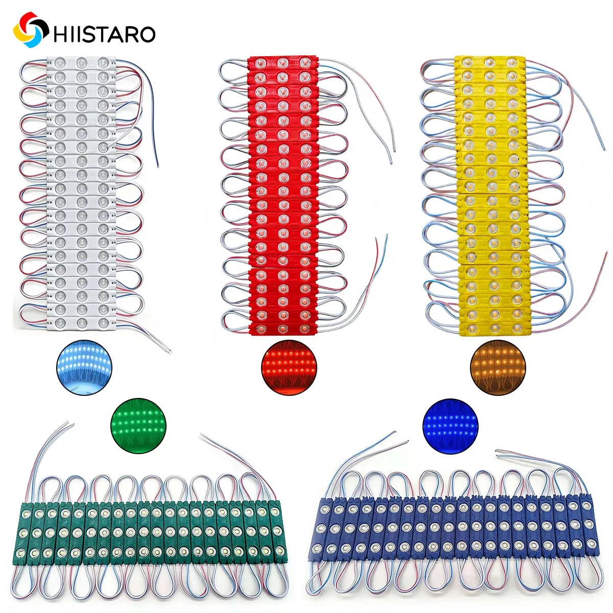 

1/5 шт. светодиодный модуль DC12V, 3 светодиода, водонепроницаемый, ABS, для подсветки вывесок, красный, желтый, синий, зеленый, белый, для рекламных световых коробов