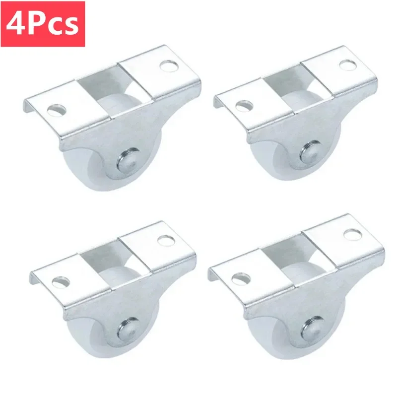 

White Rail Fixed Casters 1 Inch Caster Strong Plastic Wheel Small One-Way Wheel Hardware Accessories Furniture Casters