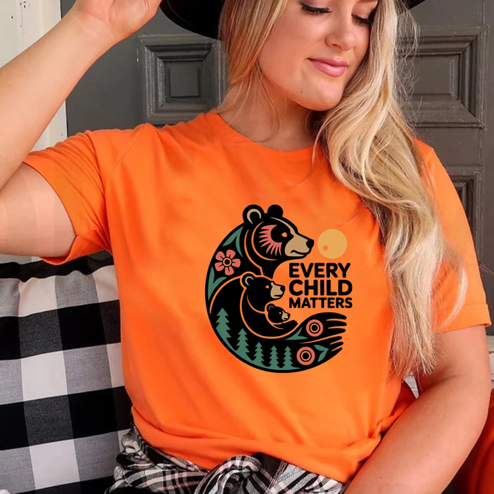 Every Child Matters T-Shirt Orange Day Shirt Children Matters Tee Women Short Sleeve T-shirt Indigenous Equality Streetwear Tops