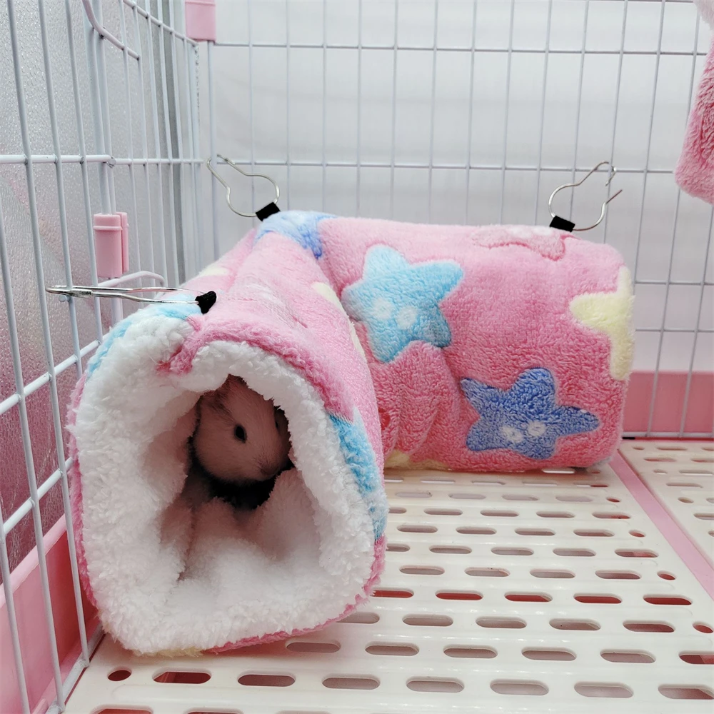 Herz Solf Baumwolle Plüsch Hamster Spielen Tunnel Winter Warme Nest für Frettchen Meerschweinchen Eichhörnchen Kleine Haustier Spielzeug Zubehör – Detail 7