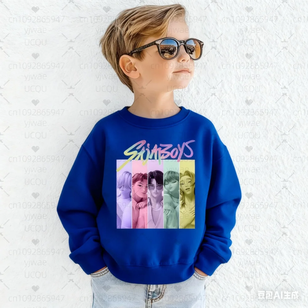 2025 Costume Cosplay Kpop Saja garçons imprimer unisexe adulte col rond sweat enfants hauts pullover enfants à manches longues sweat