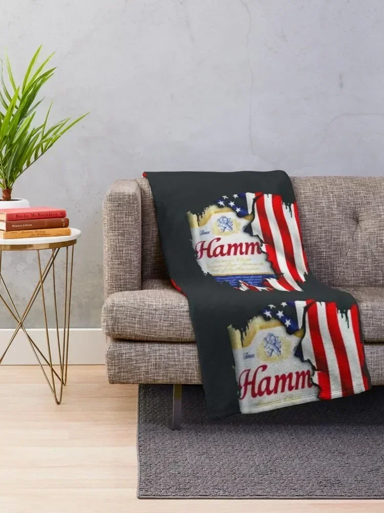 Hamms American Flag Beer 4th of July Throw Blanket manga Shaggy Weighted Blankets