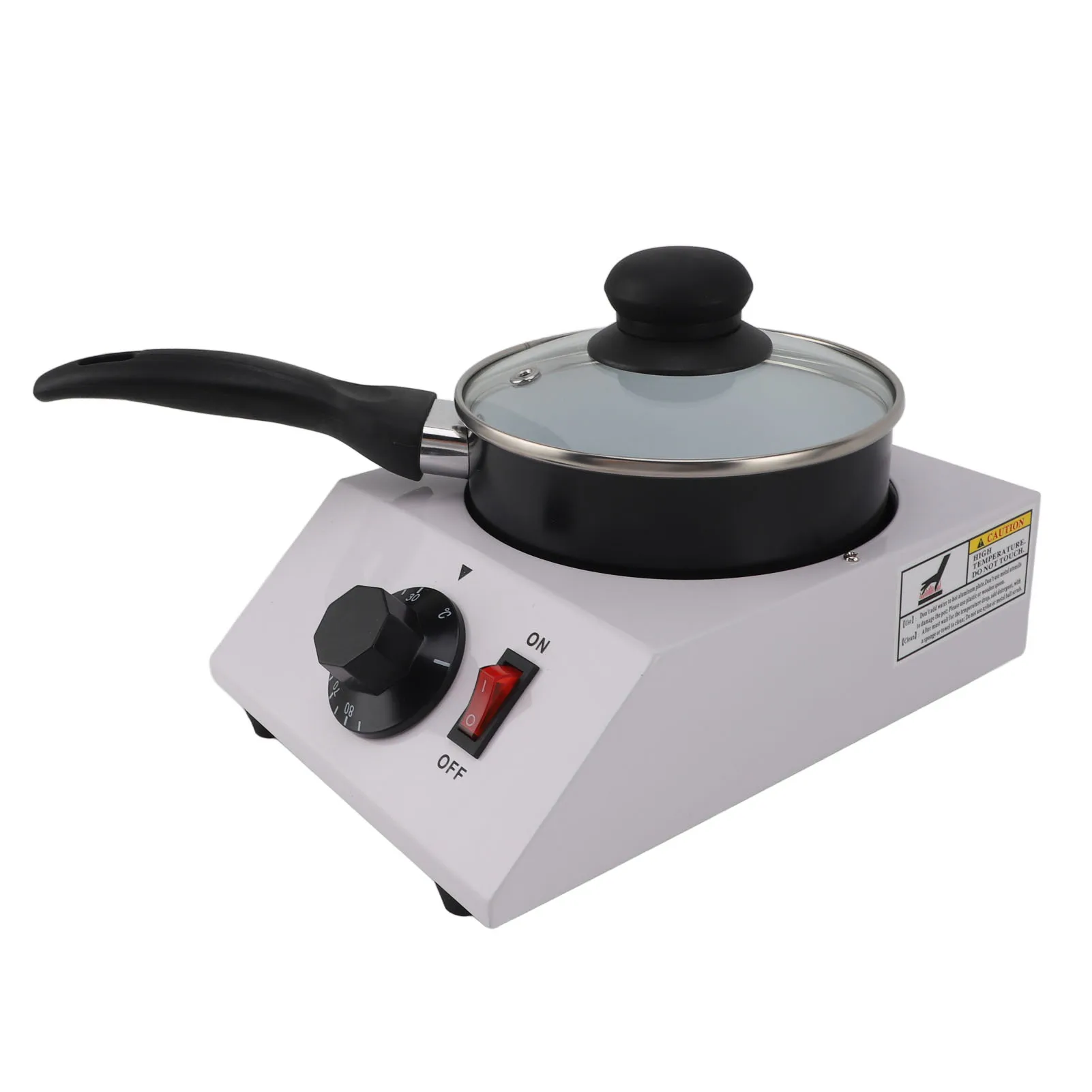 Chocolate Melting Machine Single Pot 30‑85℃ Manual Control 1kg Anti Stick Chocolate Melter Pot for Coffee Butter Wine Cream Milk