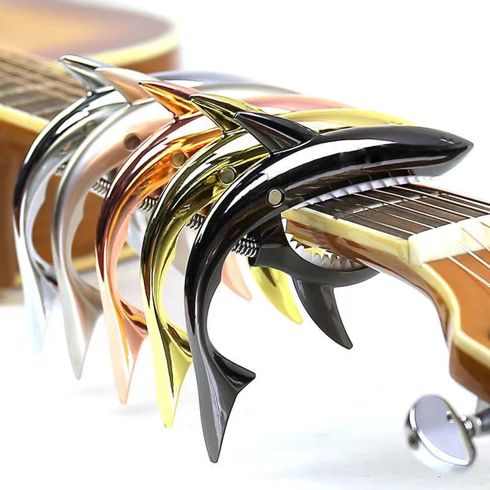 Metall Shark Gitarre Capo Klassische E-gitarre Capo Hohe Qualität Zink-legierung Schnell Ändern Clip Bass Brücke Gitarre Zubehör – Detail 3