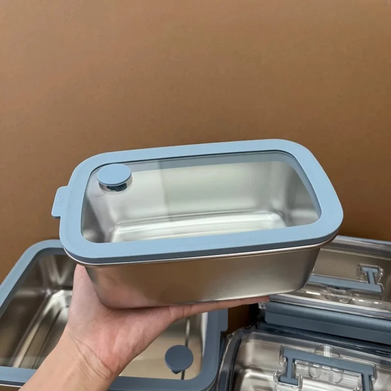 304 Stainless Steel Airtight Food Storage Containers | Stackable Refrigerator Safe Boxes | For Seafood, Meat & Fresh Produce