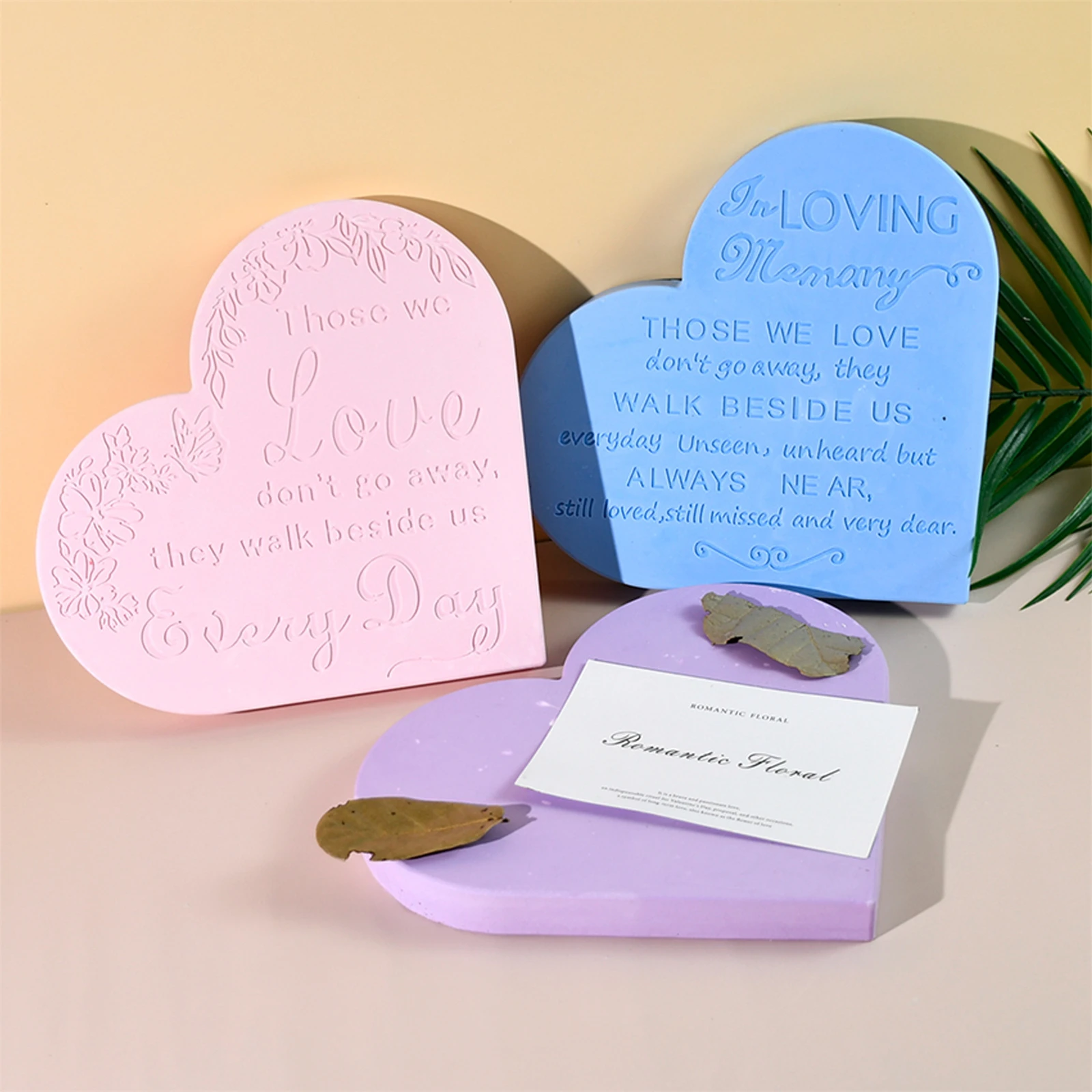 Heart-Shaped Coaster Silicone Mold DIY English Letters Big Love Silicone Mold Jewelry Coaster Tray Set Plaster Mold Home Decor