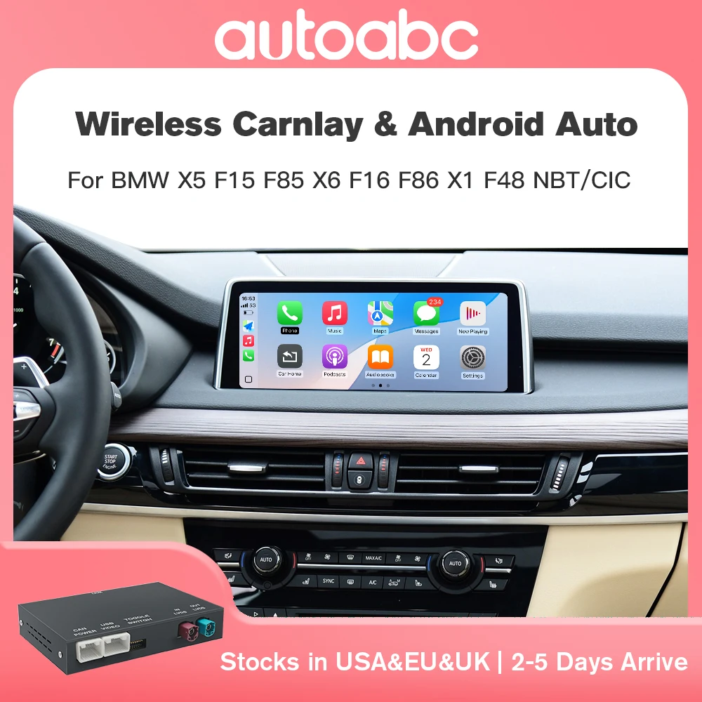 Kabelloses CarPlay für BMW X5 F15 F85 X6 F16 F86 X1 F48 2010-2017 NBT/CIC System GPS-Navigation BT Carplay Auto-Decoder