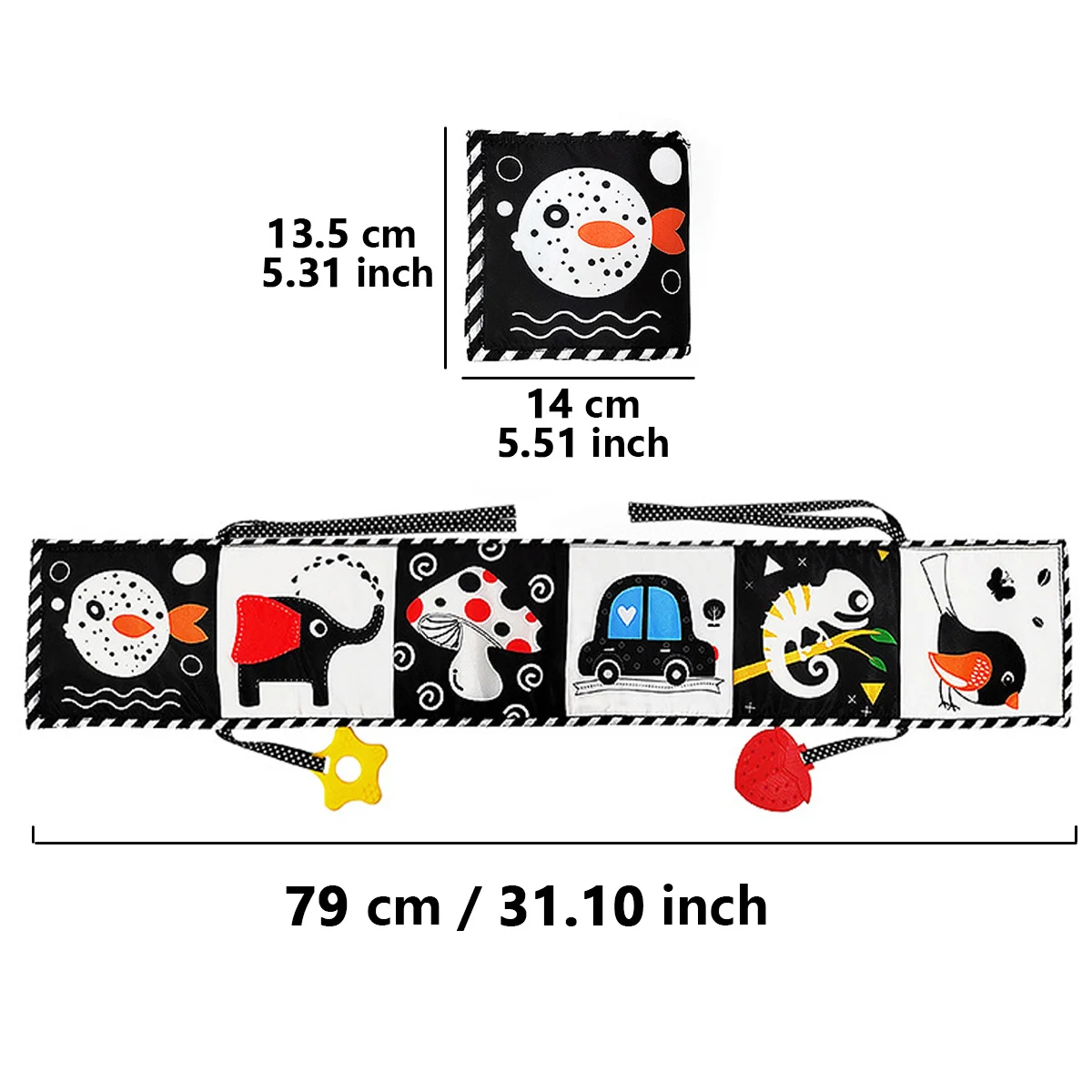 Libro di stoffa per pesciolini per bambini, libro di stoffa tattile a tema multiplo, libro per bagnetto per bambini, resistente alle rughe, lavabile