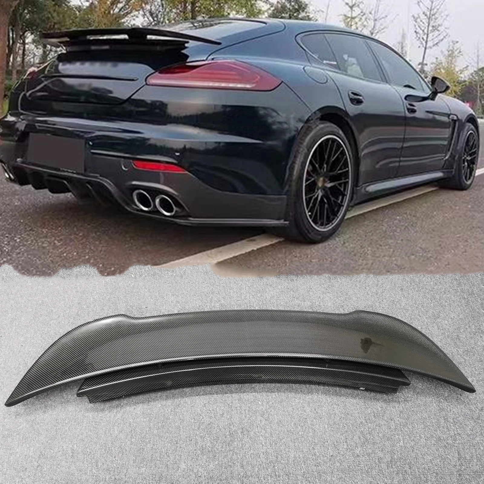 Rear Spoiler Wing For Porsche Panamera 970.2 2014-2016 Real Carbon Fiber Trunk Lid Roof Cover Tail Flap Splitter Lip Canard Trim