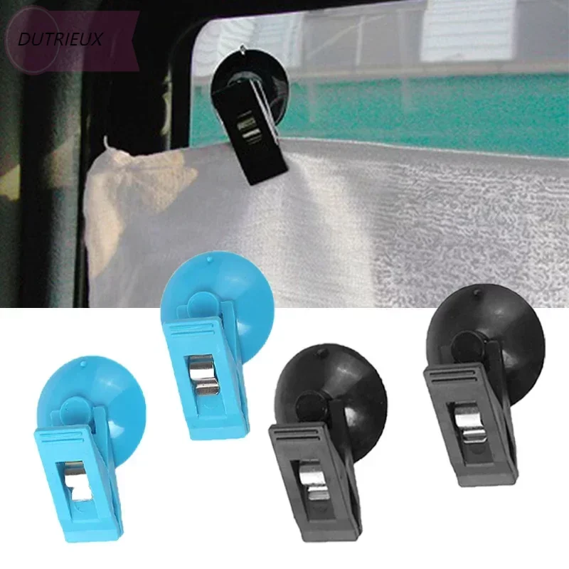 

2PCS Car Window Mount Suction Cup Clip Car Bill Holder Card Clamp Plastic Sucker Clip Fixing Tools Auto Towel Ticket Clip