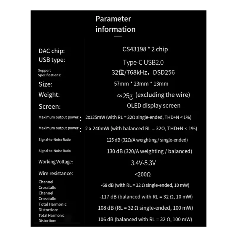 

B50B-TE PRO Portable High-Resolution Audio Hifi DAC Amp 3.5Mm And 4.4Mm Outputs With Dual High-Performance CS43198 DAC