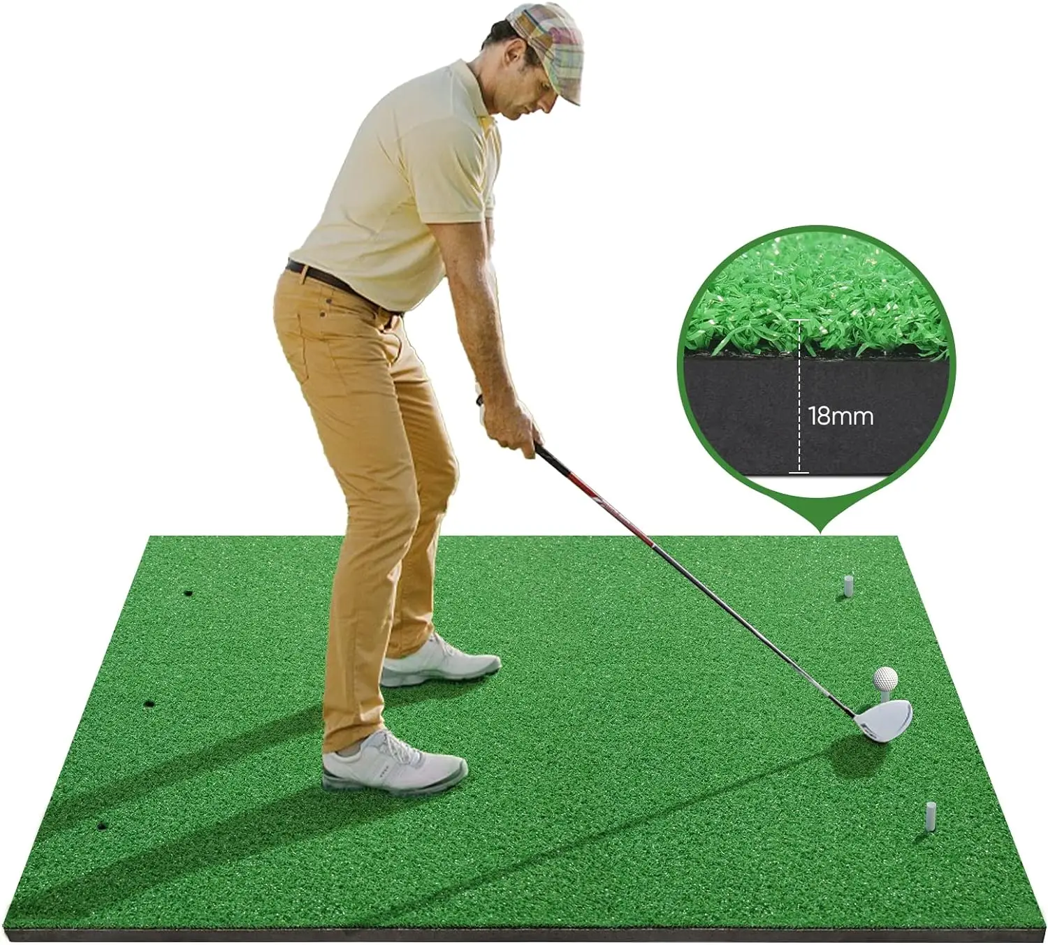 Golf Training Mat, 5x4ft  Hitting Mat, Turf Practices for Indoor & Outdoor