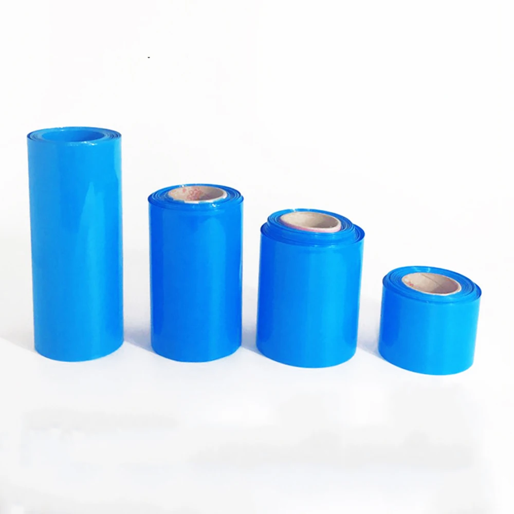 2M PVC Heat Shrink Tube Blue Shrink Wrapping Heat Shrinkable Tube 18650 Battery Insulation Sleeve Termoretractil Para Batería