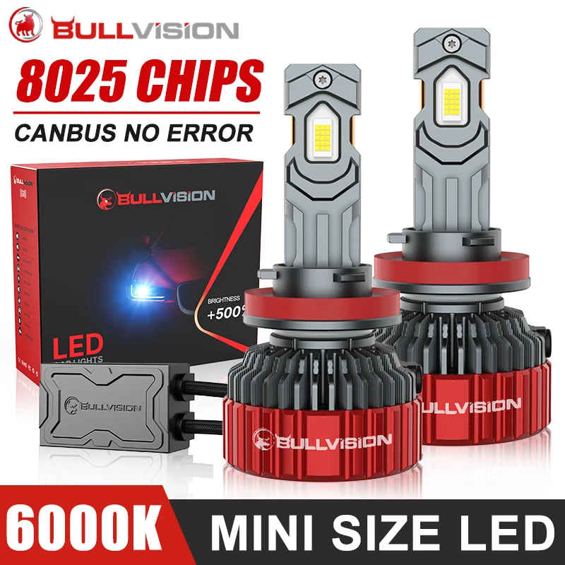 Bullvision H7 Canbus LED Headlight Bulbs 4800W H4 H11 H1 9005 HB3 9006 HB4 CSP 60PCS Turbo Auto Headlamps 12V 24V Car Lights
