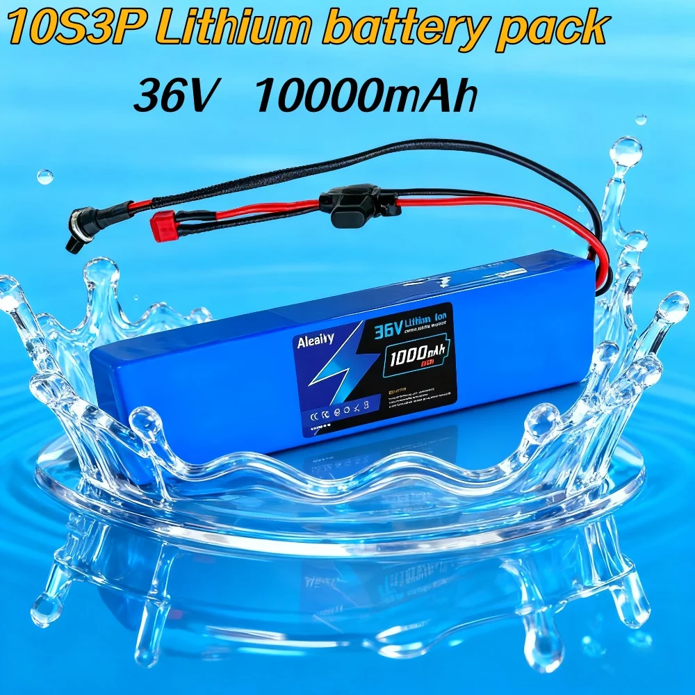 36V 10Ah 10S3P Lithium Ion Battery Pack with BMS, for 500W scooter Bike  Power Modification & Upgrade Rechargeable