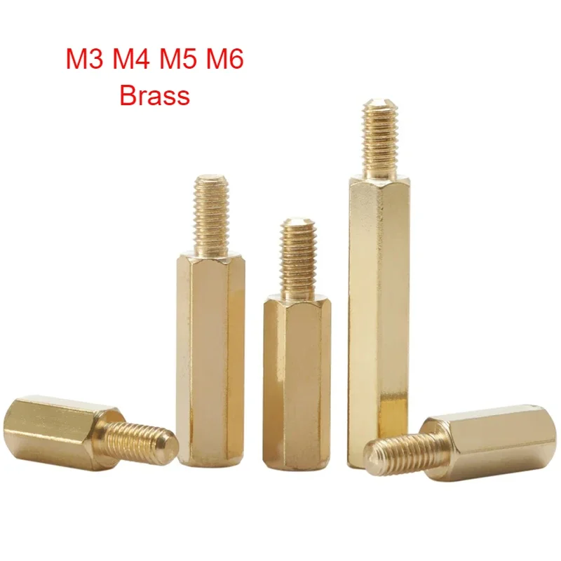 Brass Hexagonal Male and Female Standoff Board Rack Studs PCB Motherboard Hexagonal Isolation Post M3 M4 M5 M6