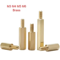 Brass Hexagonal Male and Female Standoff Board Rack Studs PCB Motherboard Hexagonal Isolation Post M3 M4 M5 M6