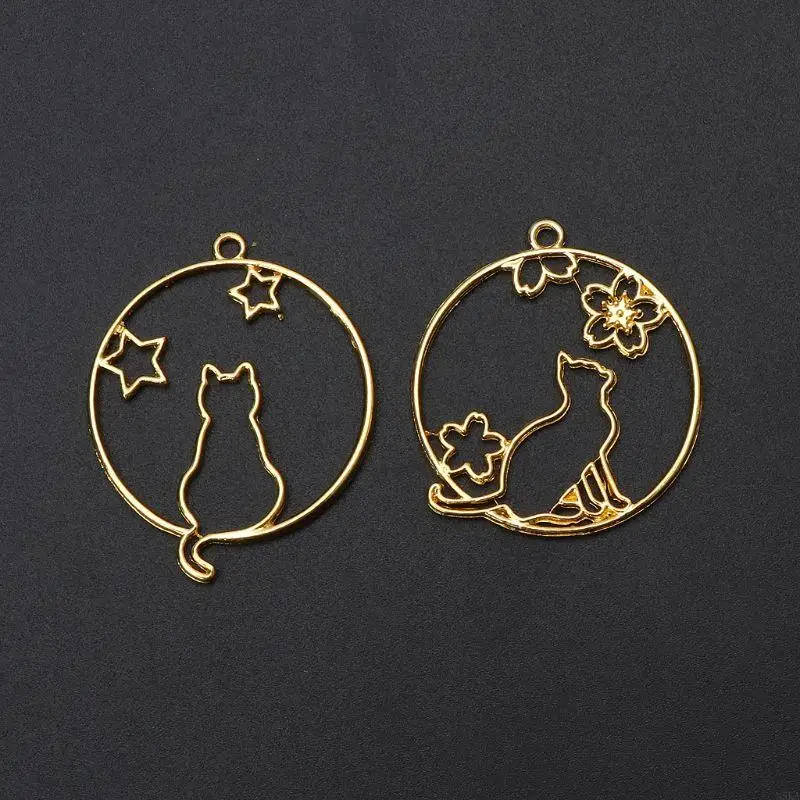 

N5KA Flower&for Cat Frame Resin Molds Silicone Molds for Children Epoxy Resin Casting