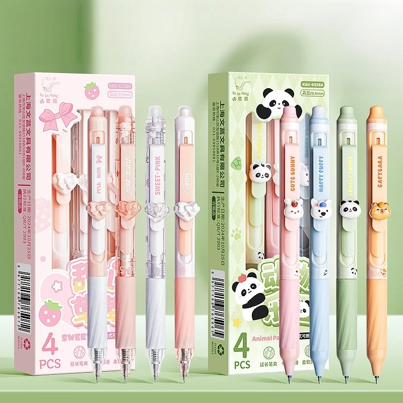 Erasable Gel Pen for Elementary Students Quick-Drying Thermal Sensitive with Cartoon Crystal Blue and Black Ink