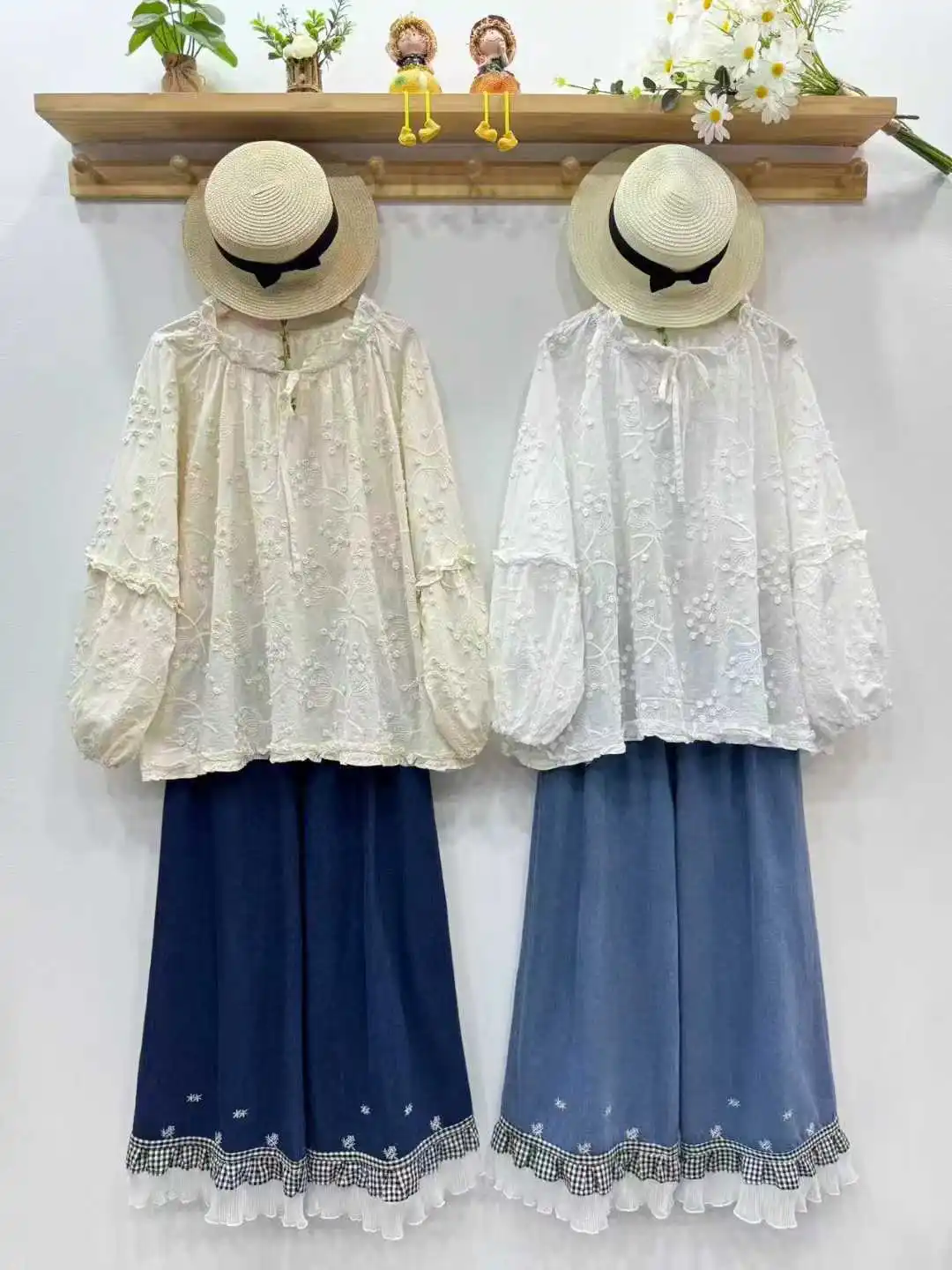 

Enianechu 2026, осенняя одежда, женские элегантные рубашки, 100% хлопок, белые, бежевые рубашки большого размера с вышивкой, блузки с длинными рукавами в стиле бохо