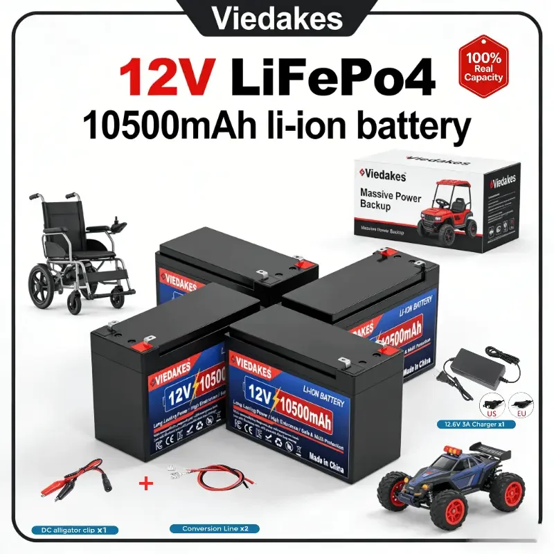 

12V 10.5Ah LiFePO4 Battery With Charger High Performance for RV, Boat, Emergency Power 12V літій-фосфатний акумулятор ⚡️