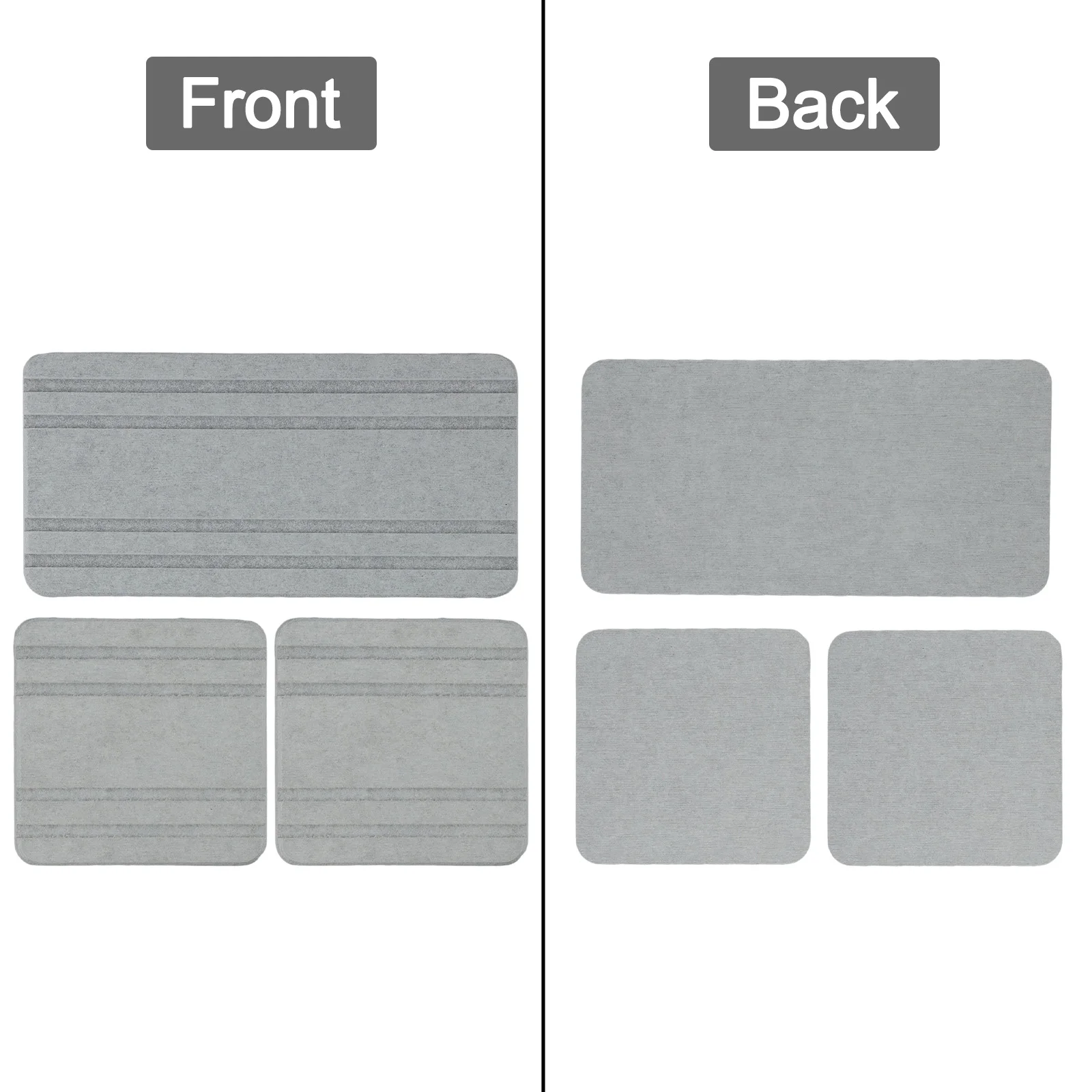 

Гладкий и стильный незаменимый набор из 3-х лотков из натурального диатомита обеспечивающих быстросохнущие решения для повседневного использования в кухонах и ваннах.