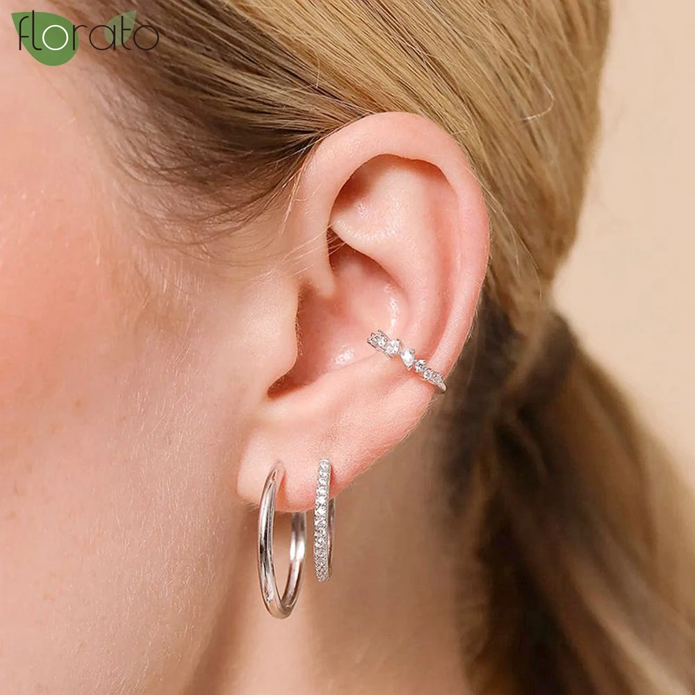 2025 جديد 1 قطعة موضة تشيكوسلوفاكيا الكفة التفاف كليب على أقراط النساء الفتيات متسلق الأذن الغضروف العظام كليب القرط وهمية غير ثقب