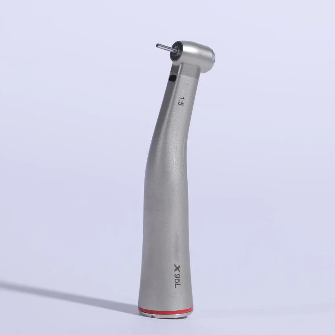 Dental 1:5 Increasing Red Rings Against Contra Angle Low Speed Handpiece With Optic Fiber X95L fit Dentistry Micromotor Tool