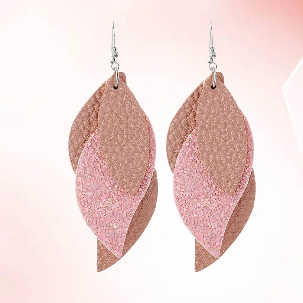 

1 Pair Sequin Earrings Fashion Women Dangler Ear Drops Daily Wear Party Decoration Catch Eye Charms Gift Pink